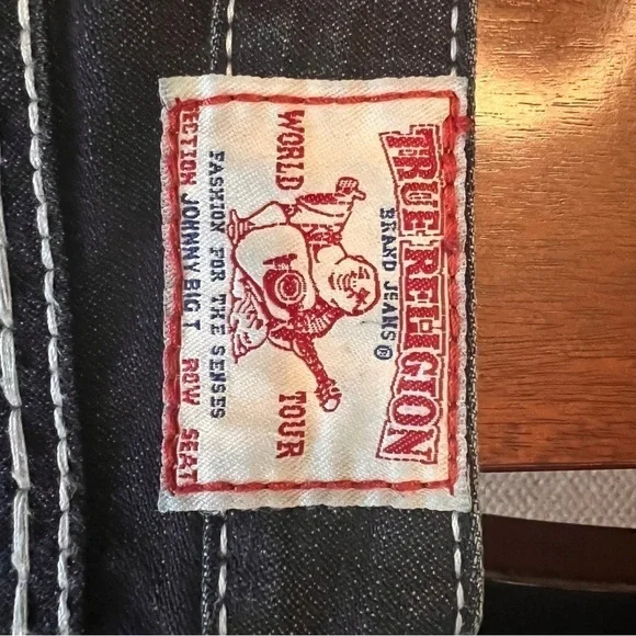 NWT True Religion Womens Johnny Big T Dark Wash Big Stitch Straight Leg Jeans 27 - Picture 12 of 13